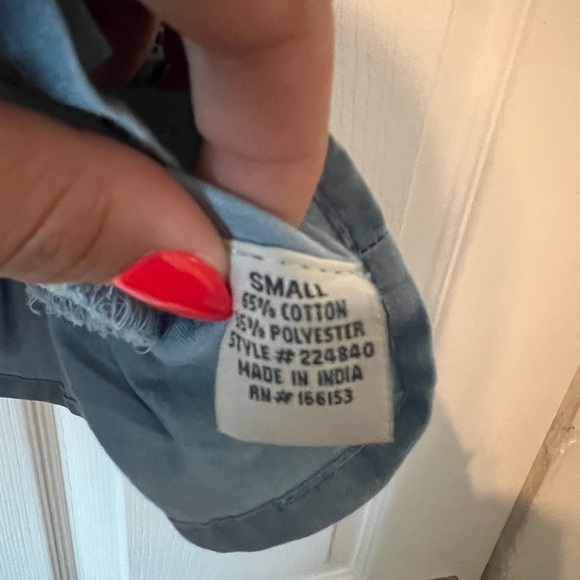 Poof New York Women’s Blue Smocked Tank Top with Ruffle Straps - Picture 2 of 5